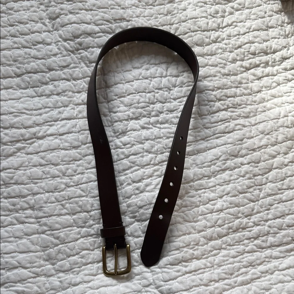 Gap kids Brown Leather Belt with Gold Buckle